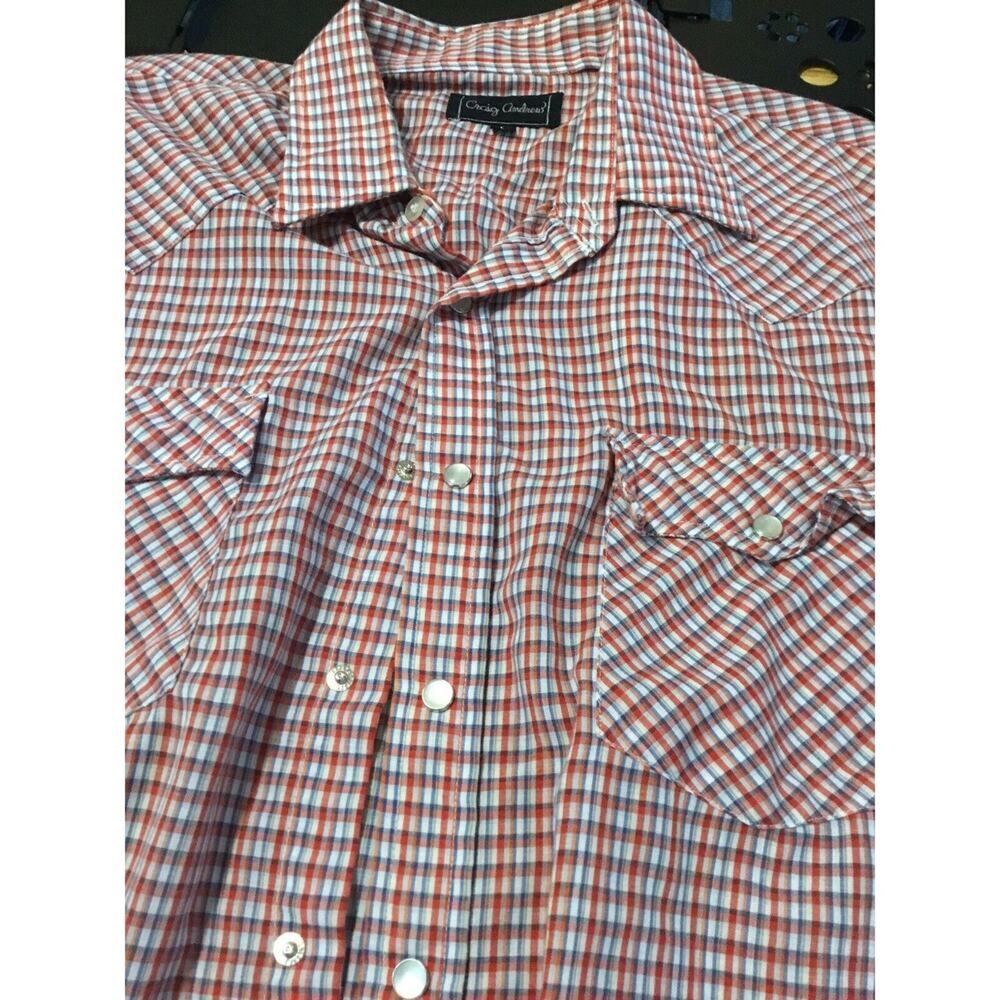 Craig Andrew. Vintage Western Shirt‎ Snap Button Rockabilly Western Plaid Large